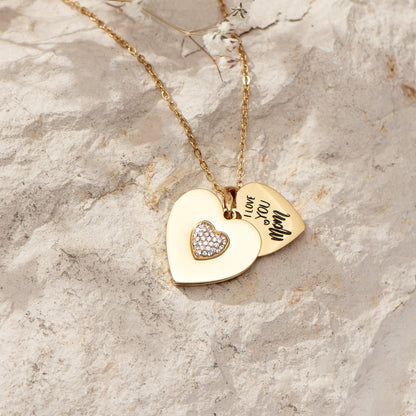 Heart Swing Necklace - "I Love You Mom"