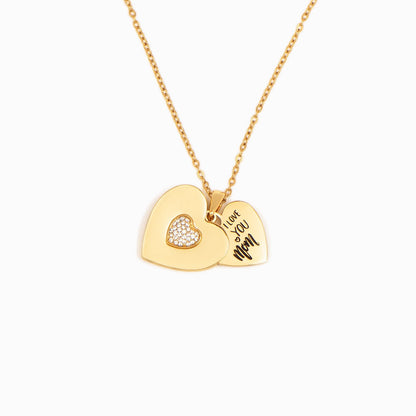 Heart Swing Necklace - "I Love You Mom"