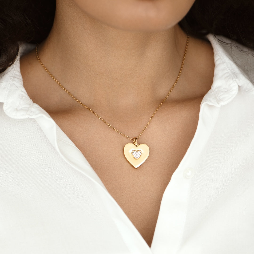 Heart Swing Necklace - "I Love You Mom"