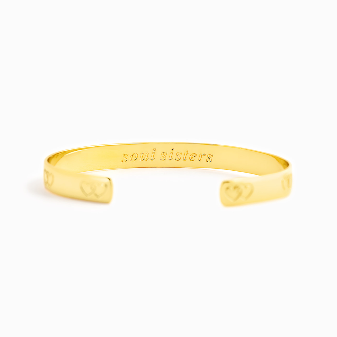 Soul Sisters- Engraved Cuff Bracelet