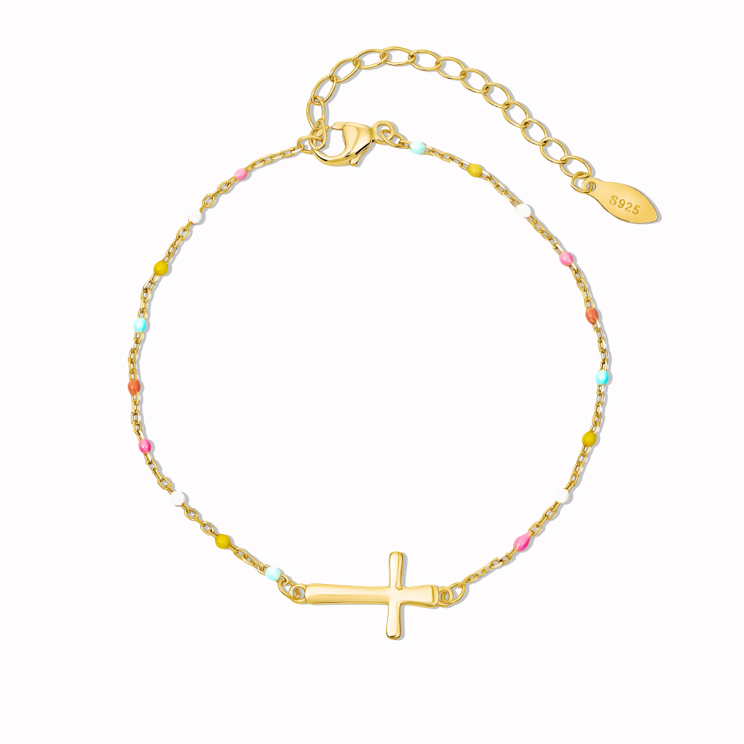 To My Daughter "Pray Through It" Cross Bracelet